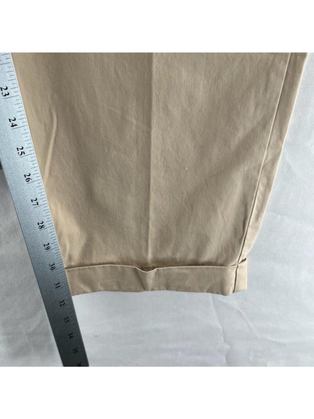 Brooks Brothers 346 Chino Pants Mens 36x32 Cotton Twill Pleated Cuffed Hem Beige - Picture 4 of 12